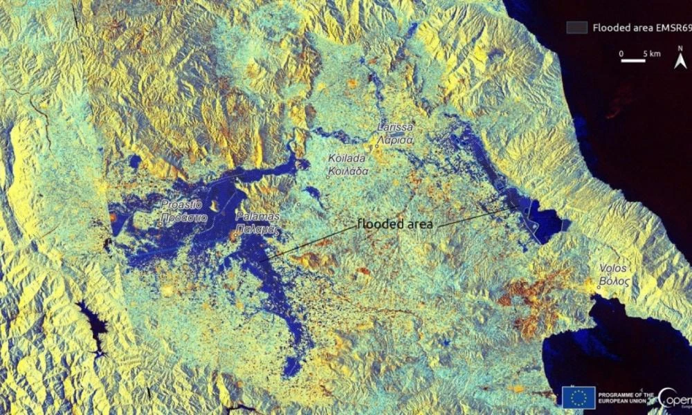 Copernicus για κακοκαιρία Daniel: Περιοχές της Ελλάδας δέχθηκαν έως και 800 χιλιοστά βροχής